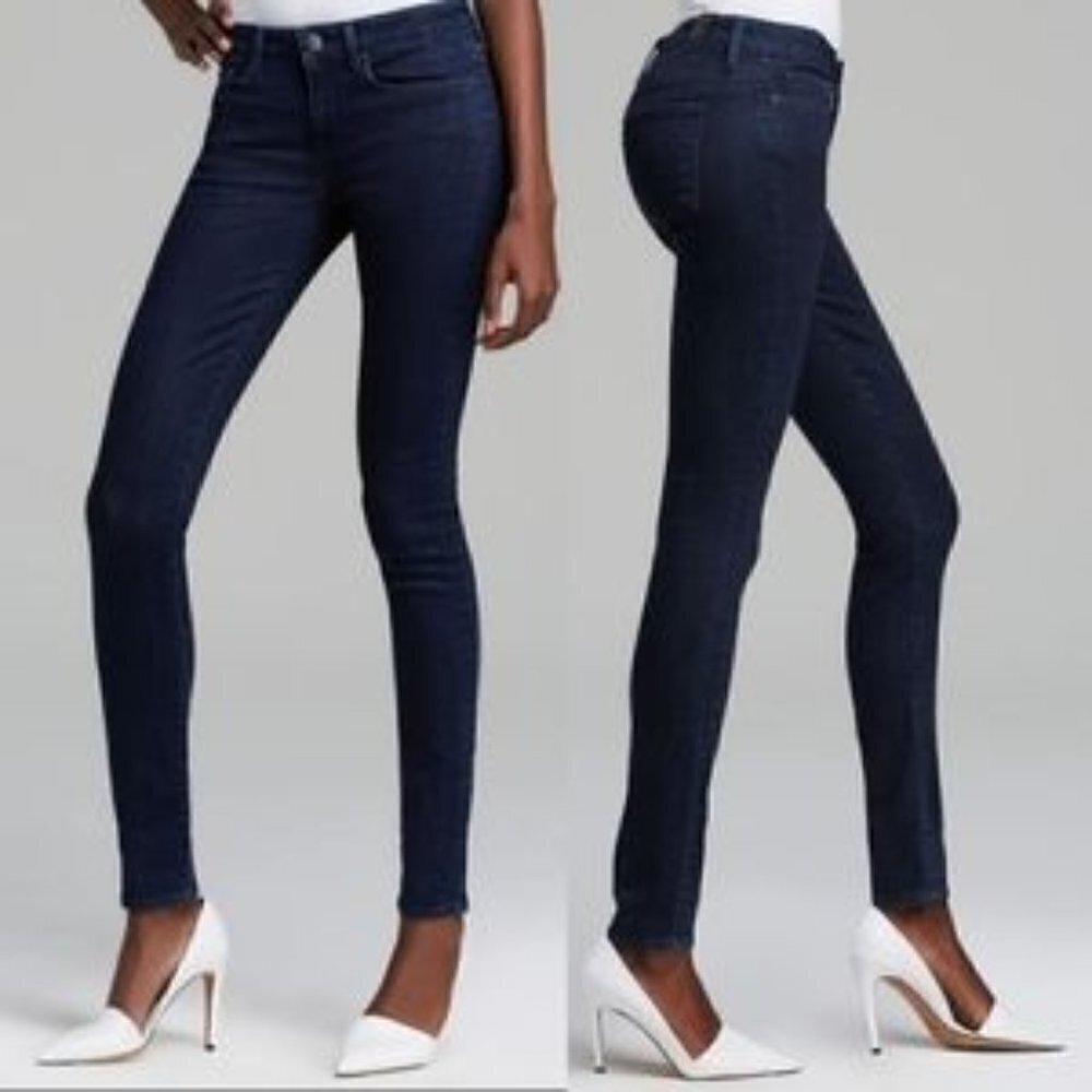 Vince Riley Dark Indigo Wash Mid Rise Skinny Jeans 30